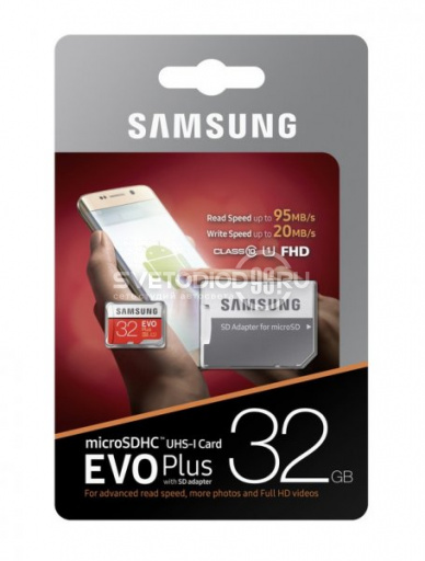 Карта памяти Samsung EVO PLUS microSDHC 95Mb/s UHS-I 32 Гб - 0