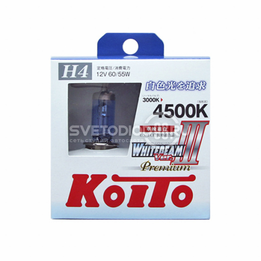 Koito Whitebeam III PREMIUM H4 12V-60/55W (135/125W) P0744W - 0