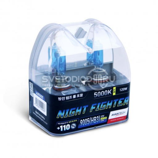 Avantech NIGHT FIGHTER 9005 (HB3) 12V 65W (120W) 5000K - 0