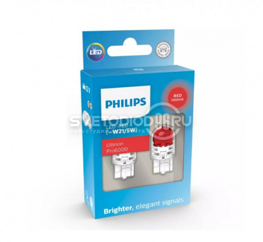 Philips Ultinon Pro6000 (W21/5W, 11066RU60X2) Red - 0