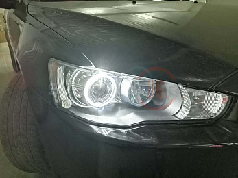 Замена ксеноновых линз на светодиодные линзы Mitsubishi Lancer 10 10