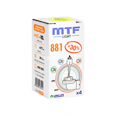 Купить MTF Light H27 881 12V 27W Standard +30% 2900K | Svetodiod96.ru
