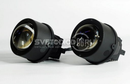 Би-светодиодные противотуманные линзы LED FOG Lens F-PRO Black, 5000K - 0