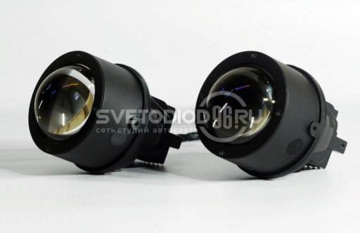 Би-светодиодные противотуманные линзы LED FOG Lens F-PRO Black, 5000K в Казани - 0