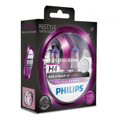 Купить PHILIPS Color Vision Purple (H4, 12342CVPPS2) | Svetodiod96.ru