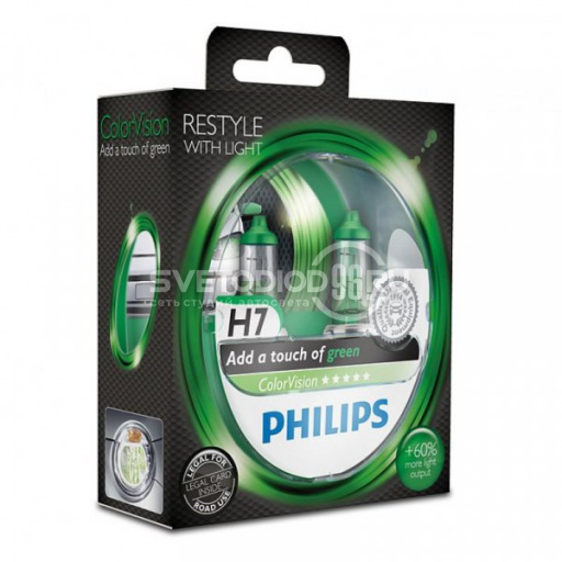 PHILIPS Color Vision Green (H7, 12972CVPGS2) - 0