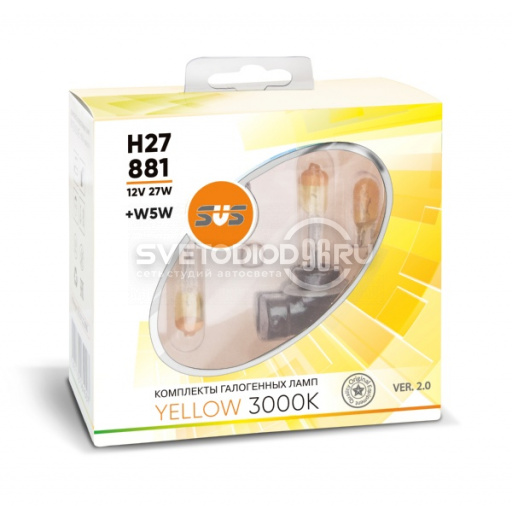 SVS Yellow 3000K H27/881 27W+W5W - 0