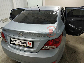 Тонировка стекол автомобиля пленкой по ГОСТ LLumar ATR 05 CH SR HPR (США) Hyundai Solaris 6