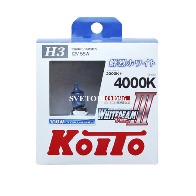 Купить Koito Whitebeam III H3 12V-55W (100W) P0752W | Svetodiod96.ru