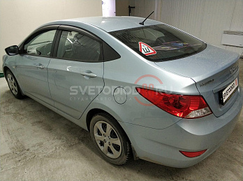 Тонировка стекол автомобиля пленкой по ГОСТ LLumar ATR 05 CH SR HPR (США) Hyundai Solaris 2