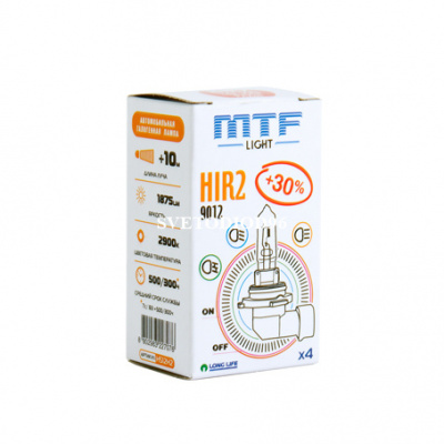 Купить MTF Light 9012 HIR2 12V 55W Standard +30% 2900K | Svetodiod96.ru