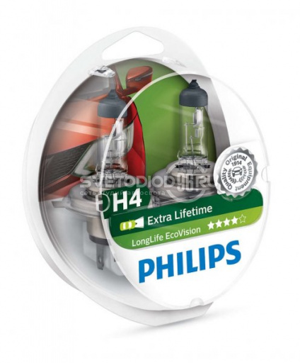 PHILIPS LongLife Eco Vision (H4, 12342LLECOS2) - 0