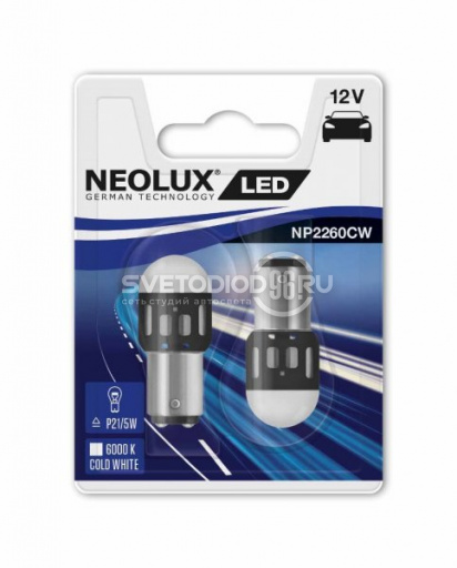 NEOLUX LED Exterior (P21/5W, NP2260CW-02B) 6000K - 0