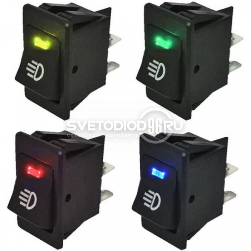 Универсальная кнопка для включения противотуманных фар 4 Pin 12V 35A - 0