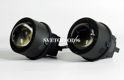 Купить Би-светодиодные противотуманные линзы LED FOG Lens F-PRO Black, 5000K | Svetodiod96.ru