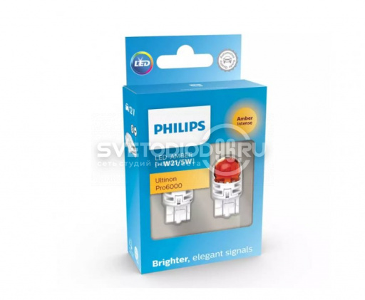 Philips Ultinon Pro6000 (W21/5W, 11066AU60X2) Amber - 0