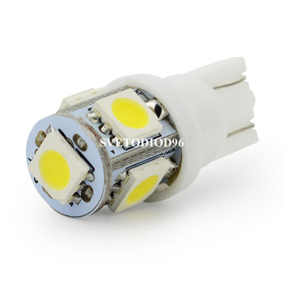 Купить Светодиодная лампа W5W 5 LED 5050 5000K | Svetodiod96.ru