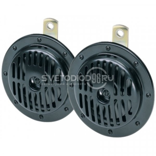 Звуковой сигнал Hella 12V (72W, 380/310 Гц) DL50 (2шт.чёрный круглые) 3CB 004 811-042 в Казани - 0